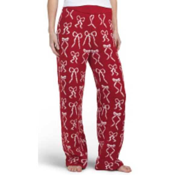 NWT Cupcakes and Cashmere Red Bows fuzzy lounge pants pajamas Size Large $50 - Picture 6 of 6